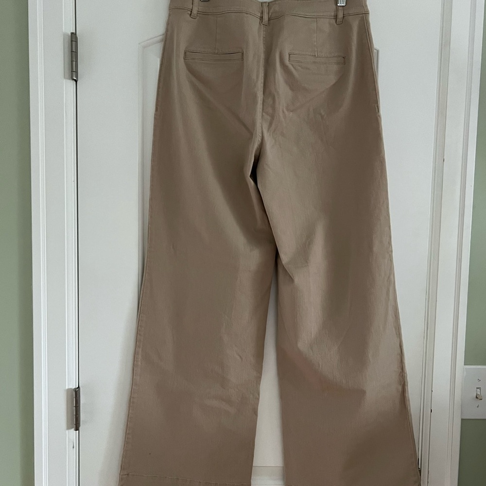 Wide-Leg Tan Pants